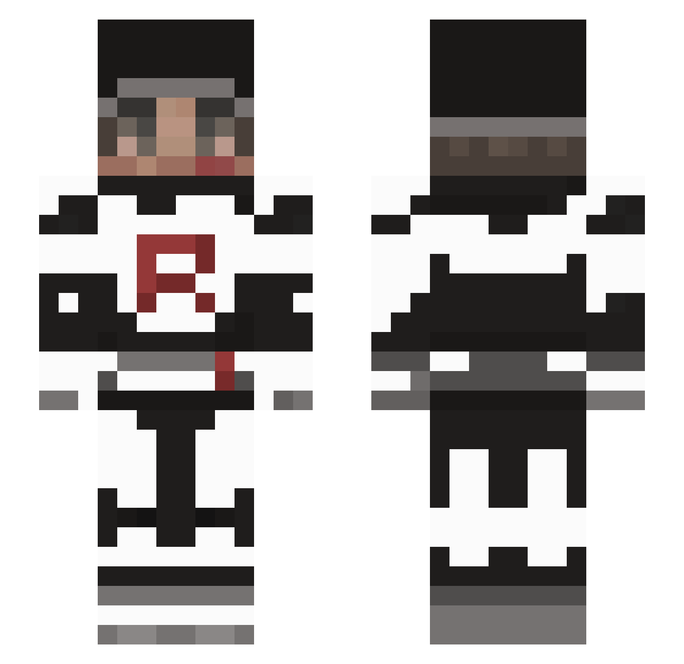 rdfi Minecraft skin, front and back view