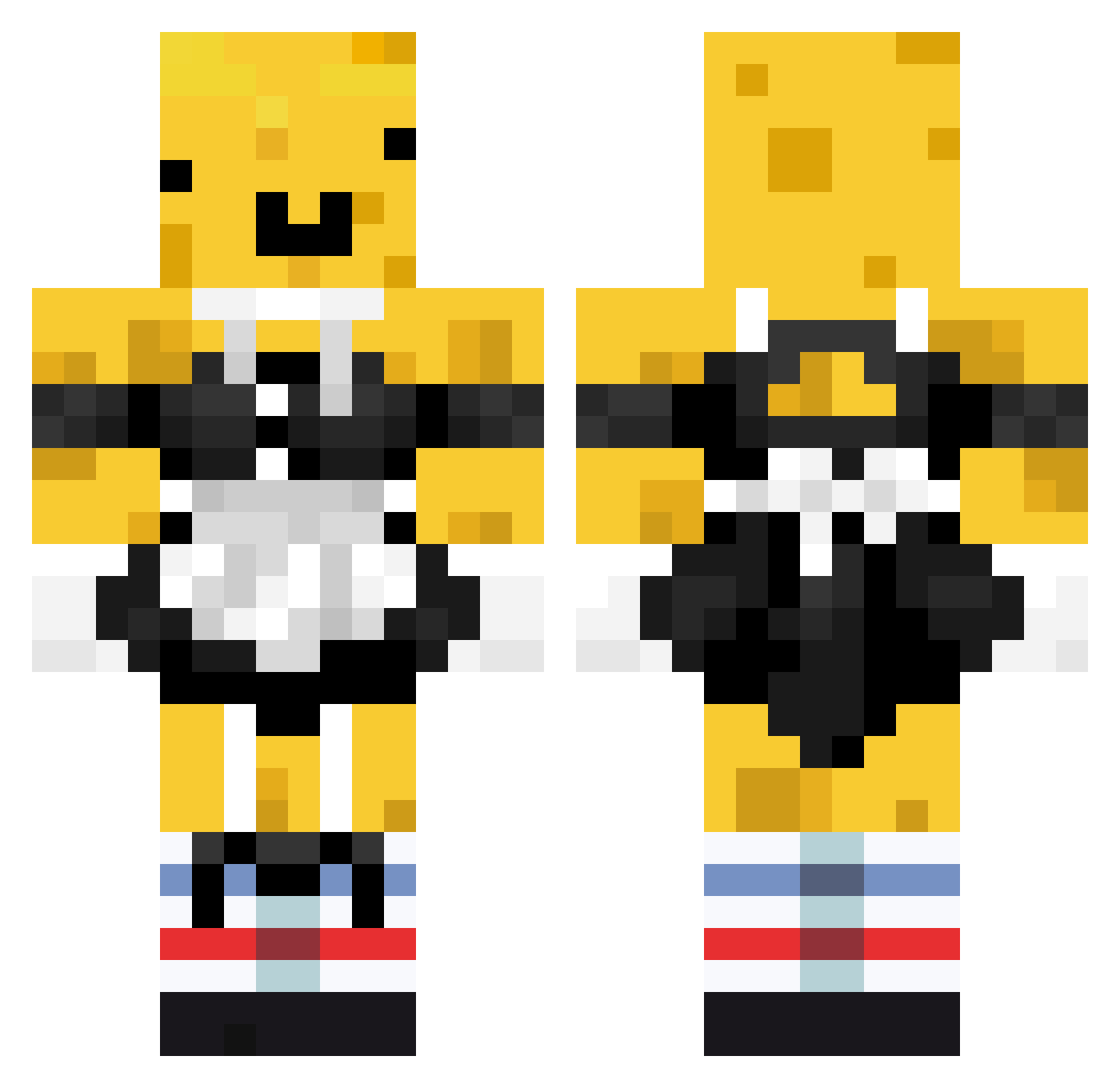 DemonXV1 Minecraft skin, front and back view
