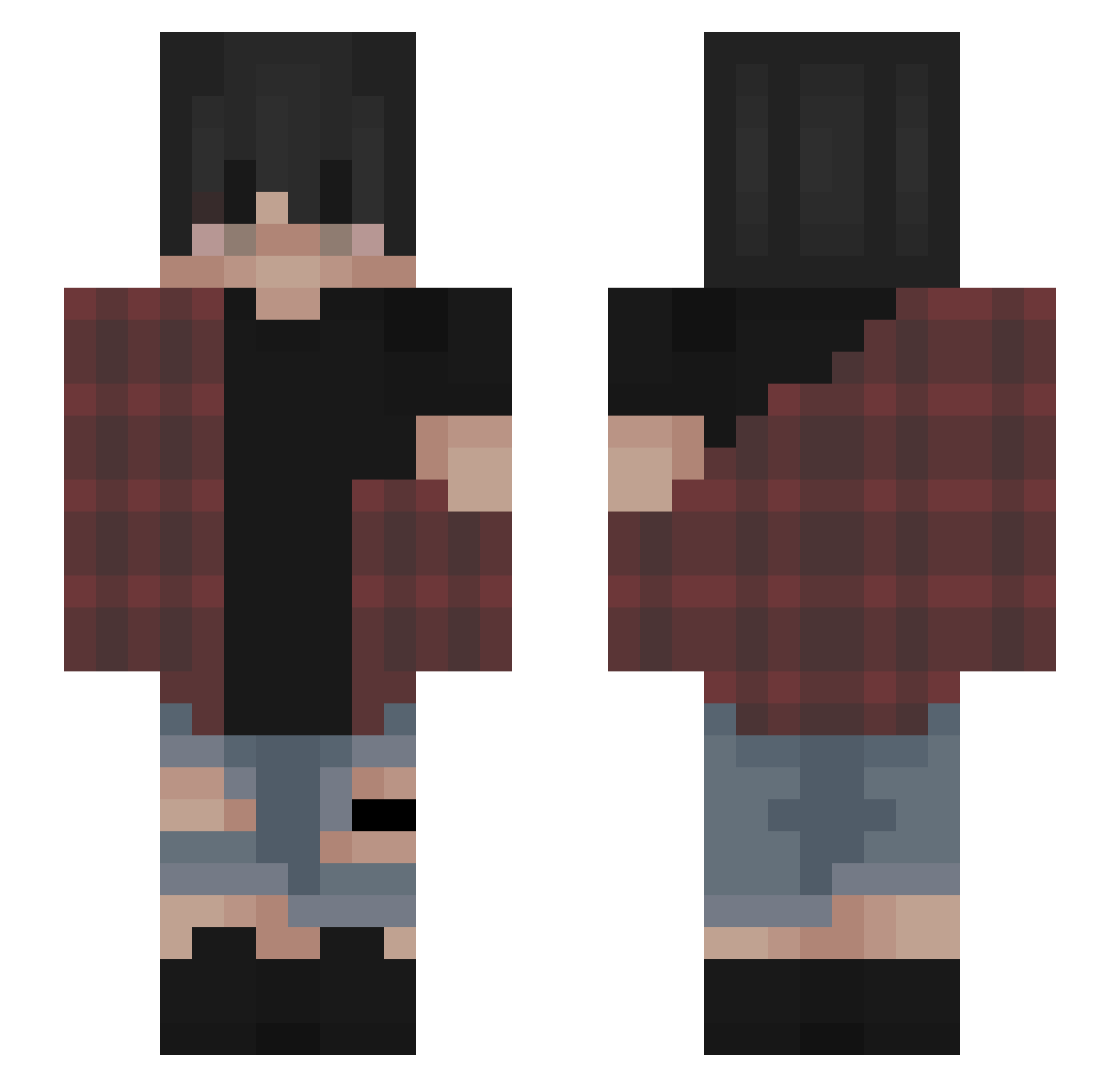 stucbec Minecraft skin, front and back view
