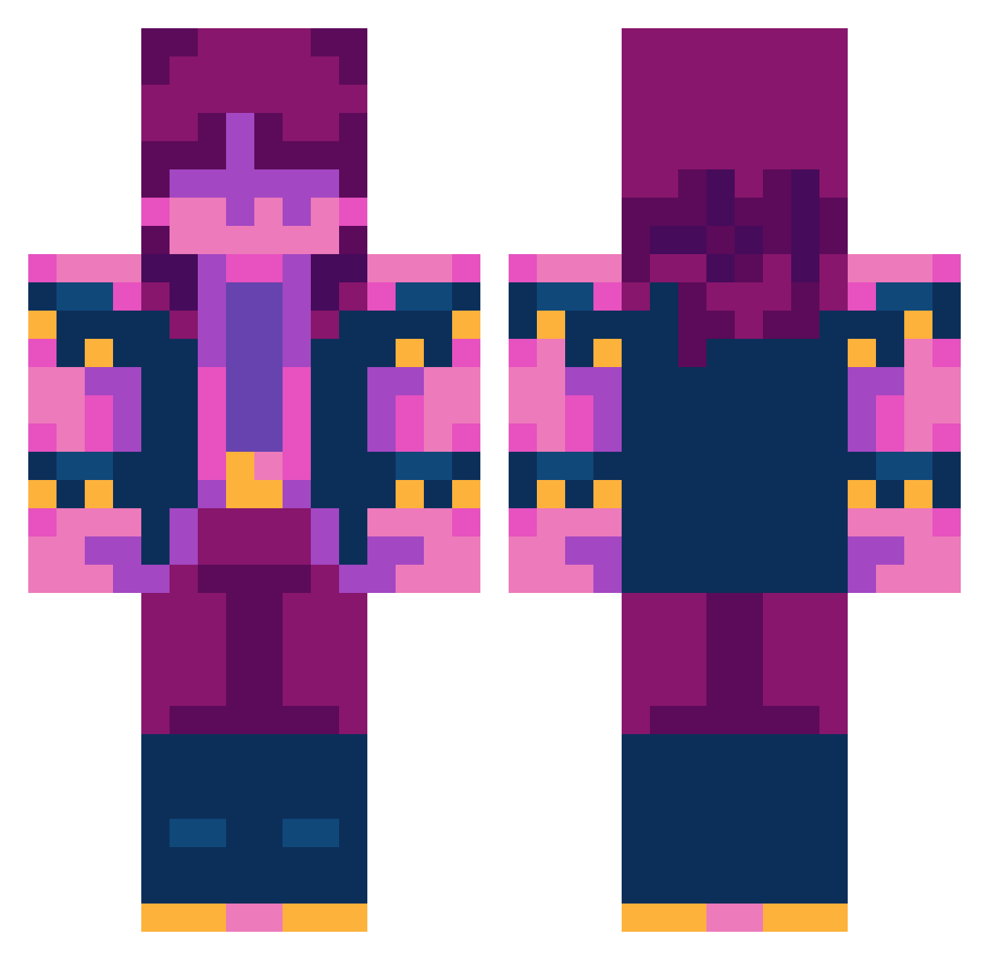 DAWN0FGAMES Minecraft skin, front and back view