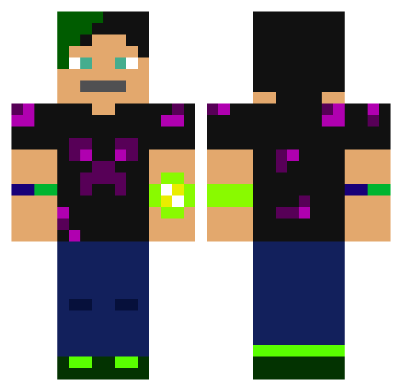 Davstroyer Minecraft skin, front and back view