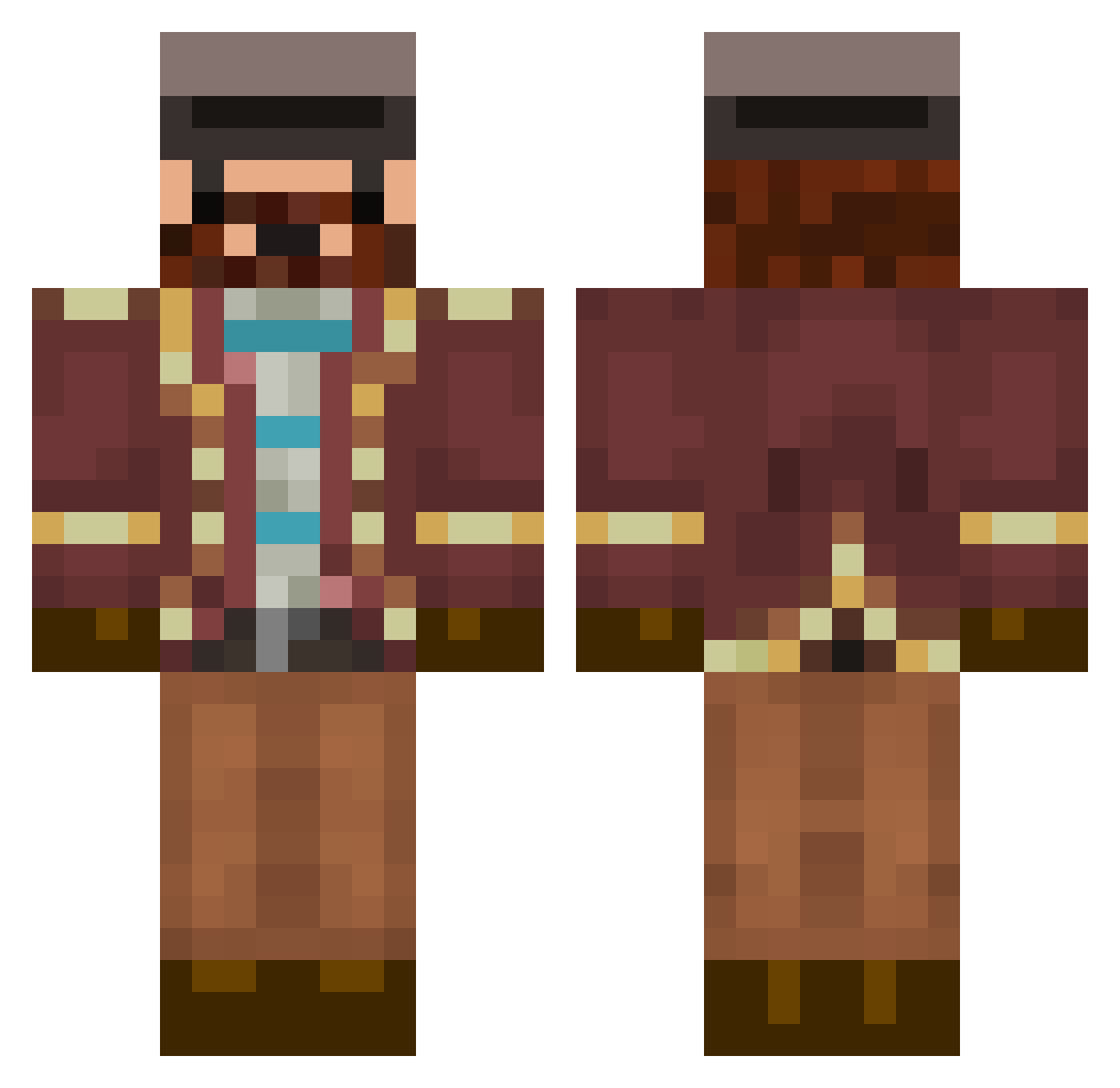 v4nquished Minecraft skin, front and back view