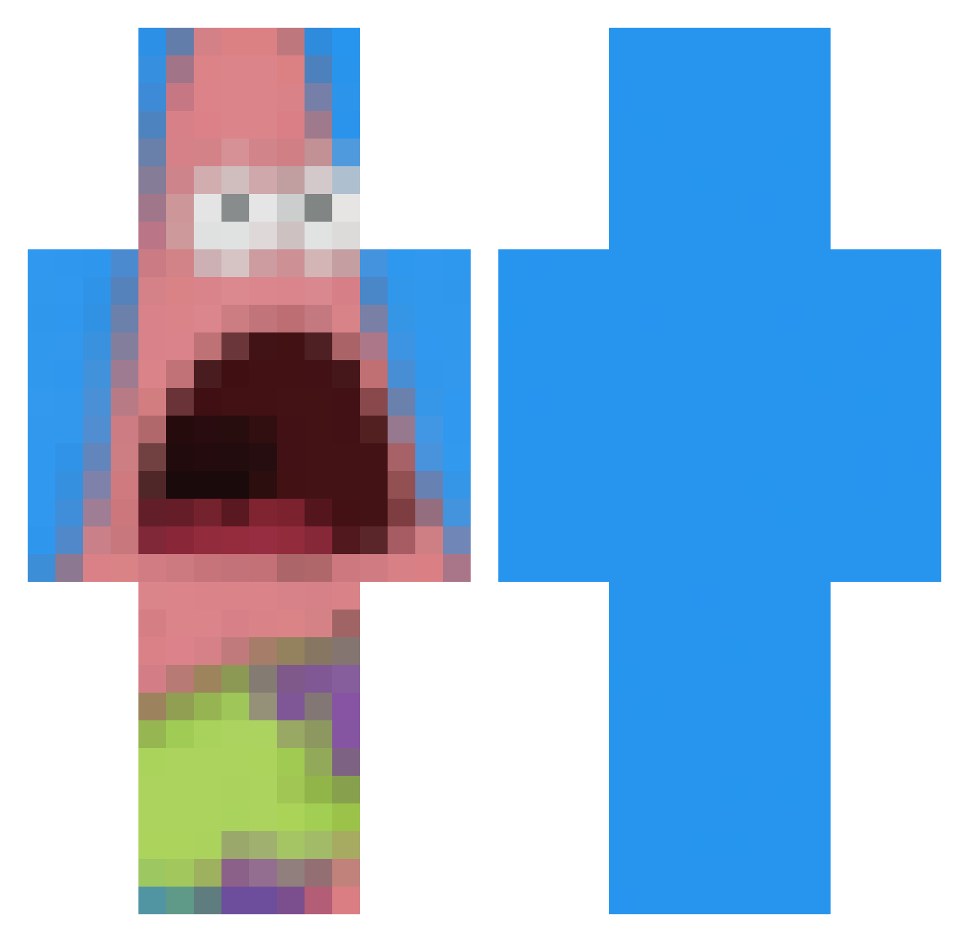 h1zs Minecraft skin, front and back view