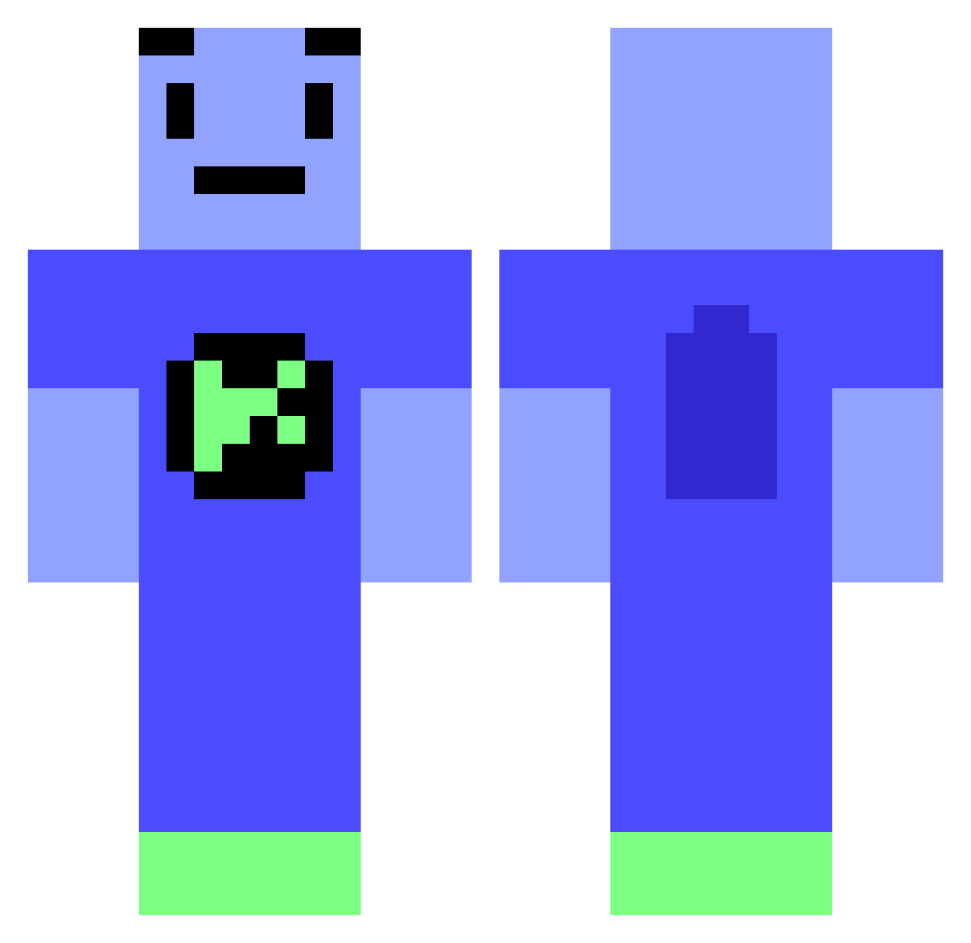 Repuff Minecraft skin, front and back view
