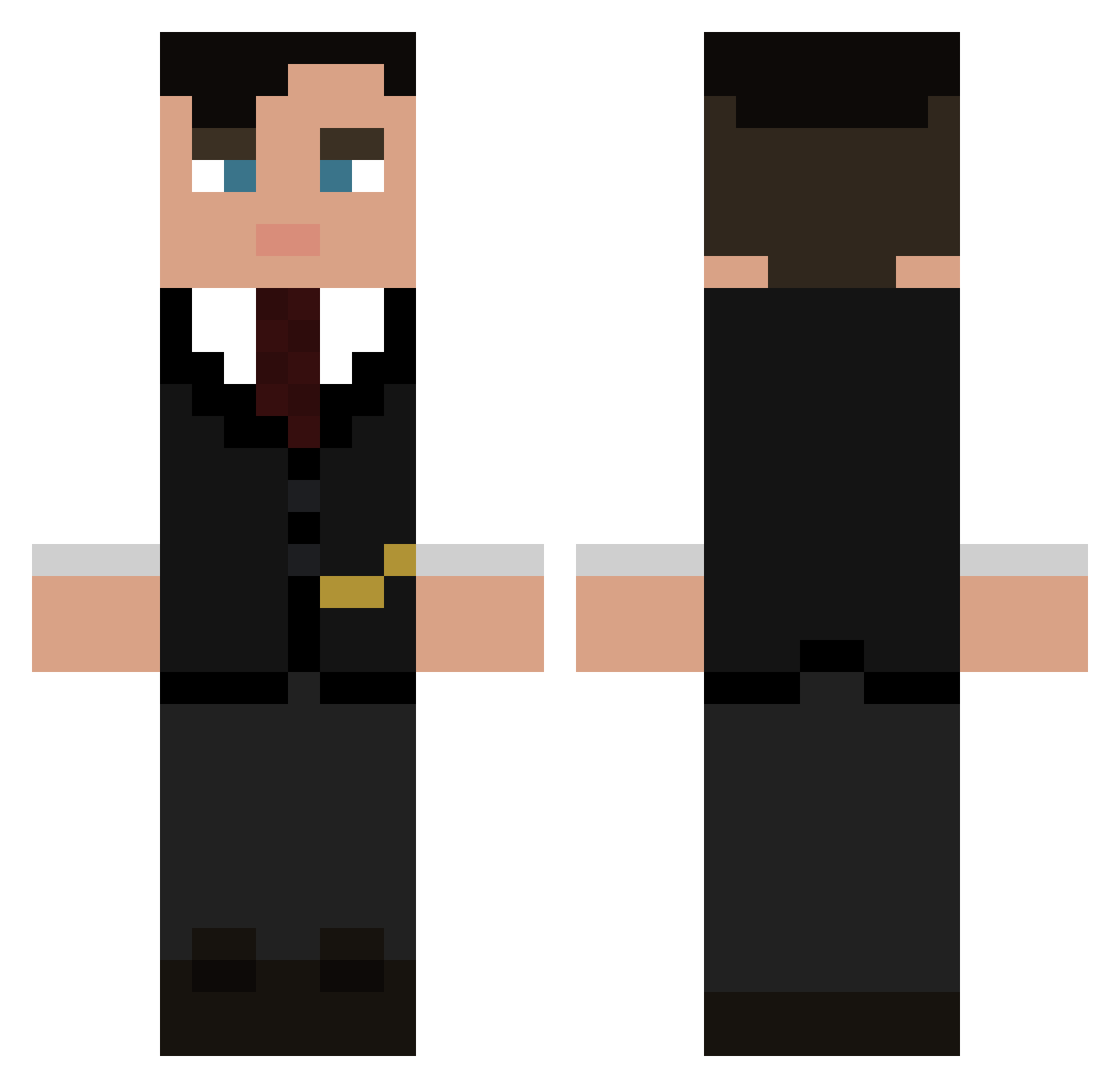 Fabinhop Minecraft skin, front and back view