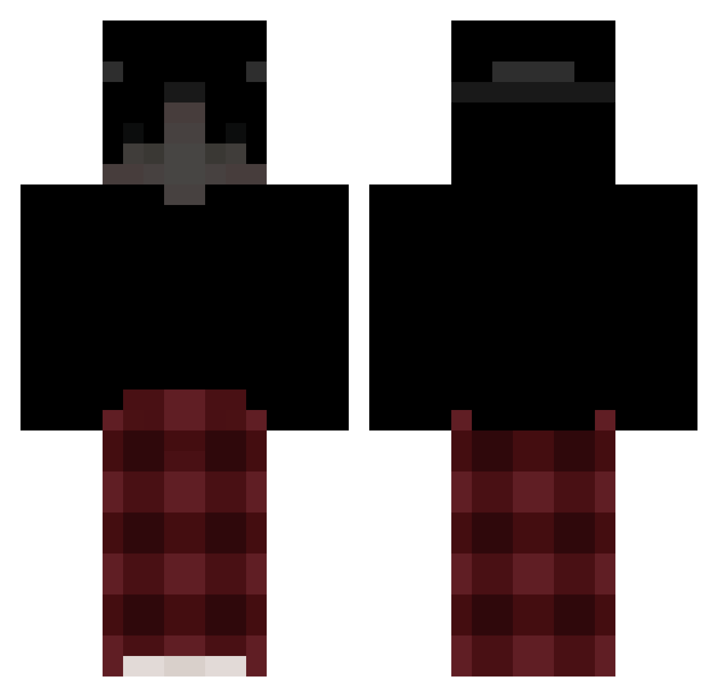 Guesstimated Minecraft skin, front and back view