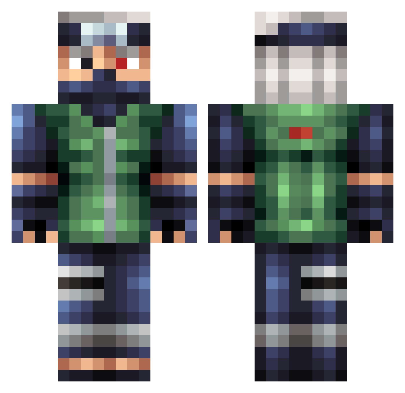 Smorcdog Minecraft skin, front and back view
