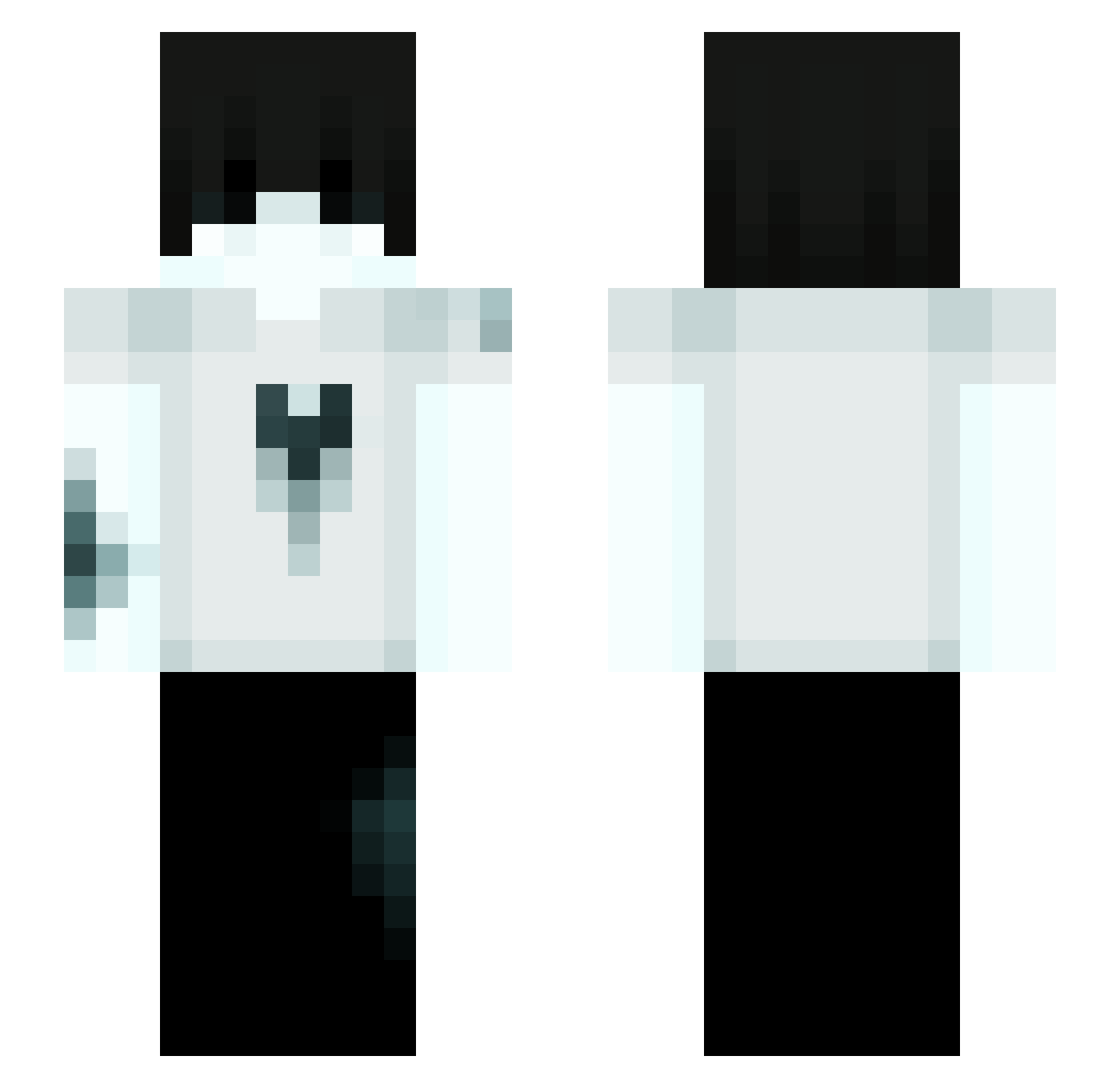 unawaken Minecraft skin, front and back view