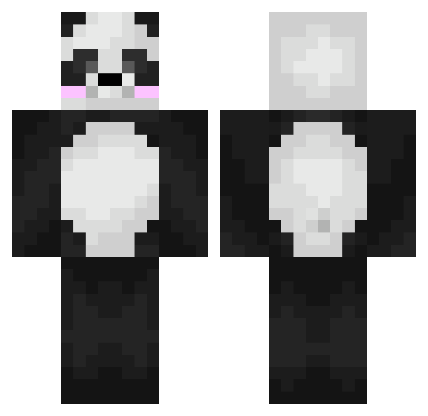 Falcr0n Minecraft skin, front and back view