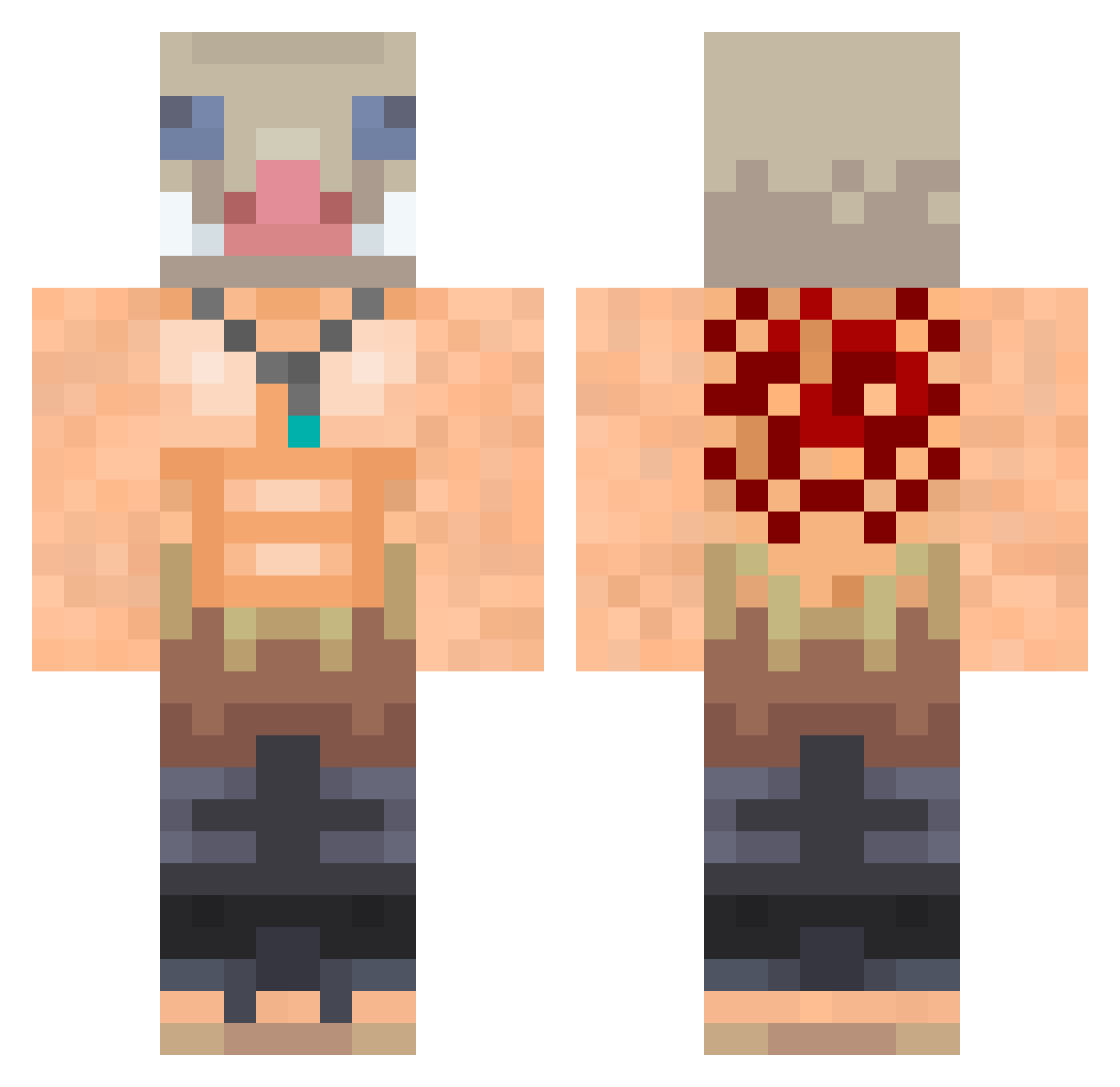 Gogo7798 Minecraft skin, front and back view