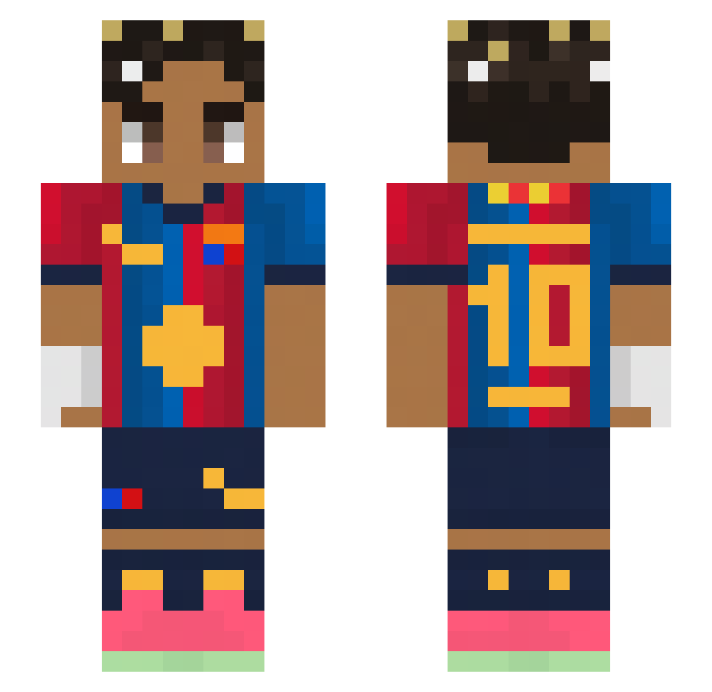 Peligralo Minecraft skin, front and back view