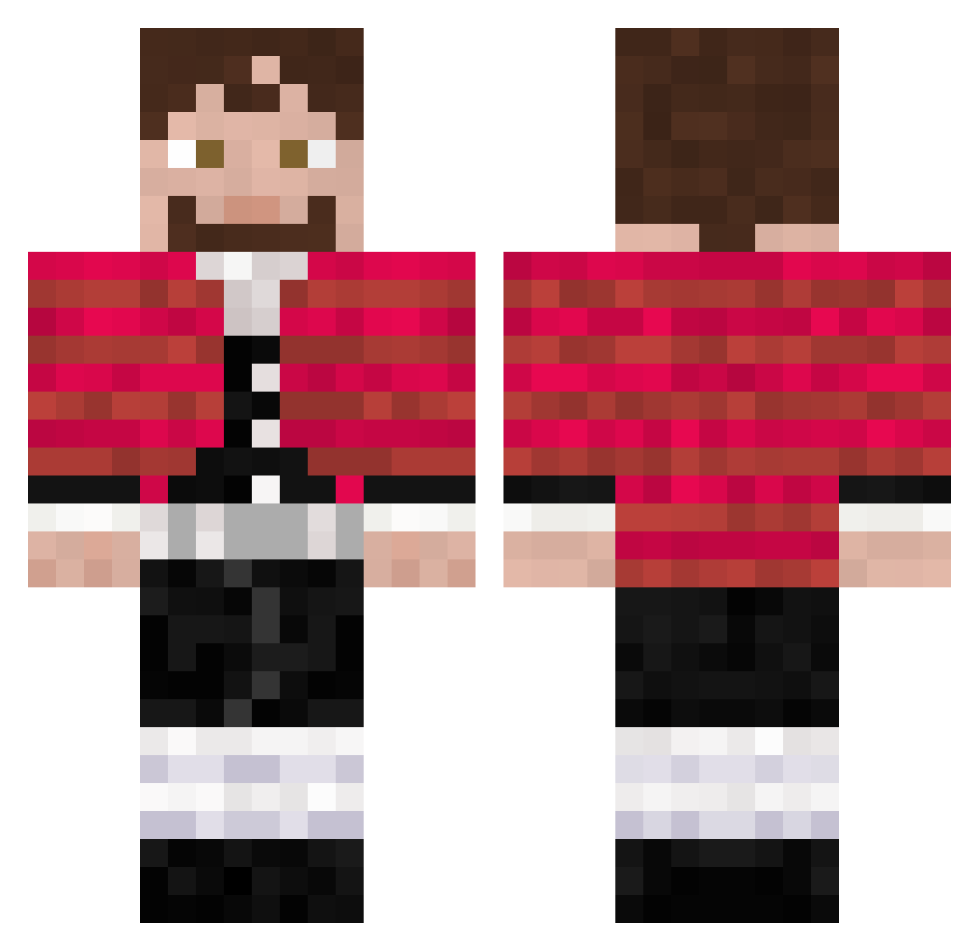 Cannonhead1052 Minecraft skin, front and back view