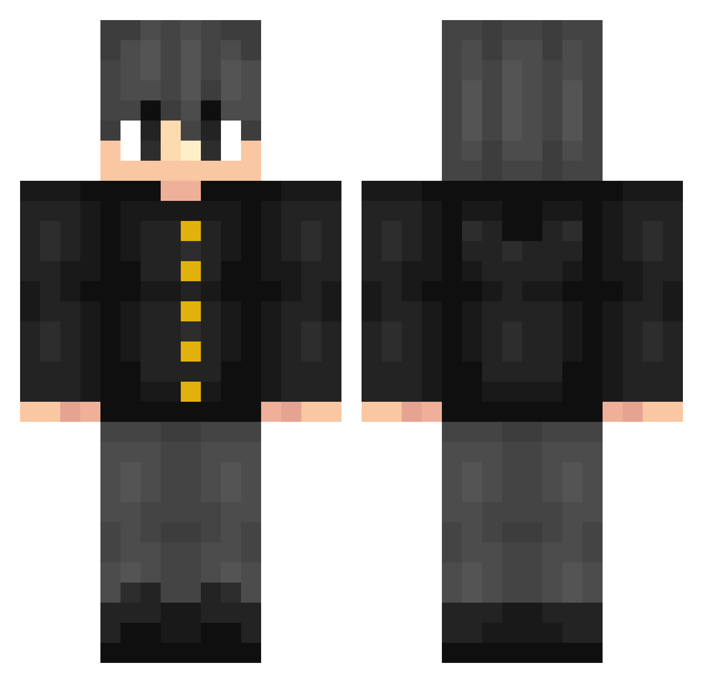 Caityzz Minecraft skin, front and back view