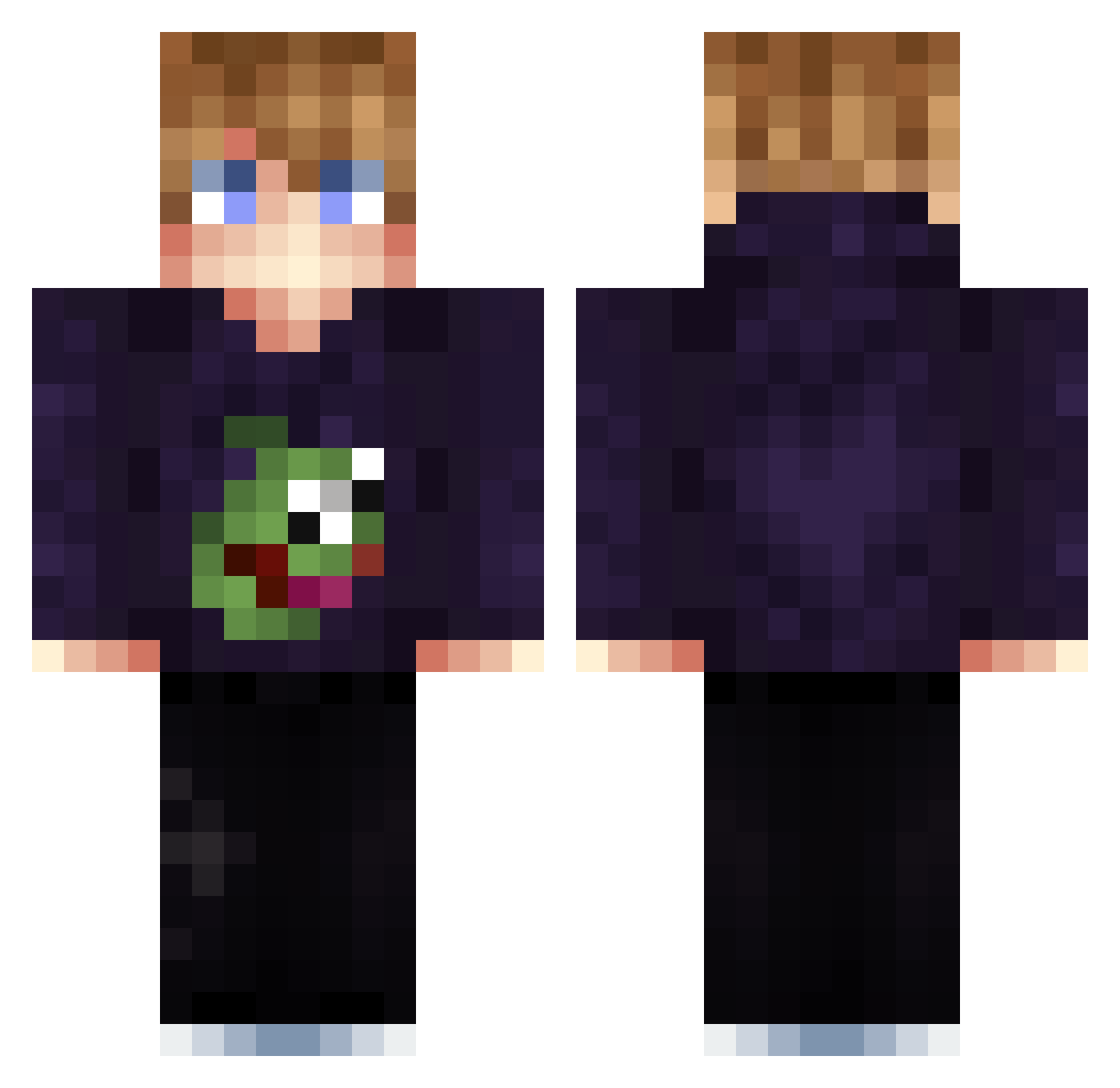 Schlorenzo Minecraft skin, front and back view