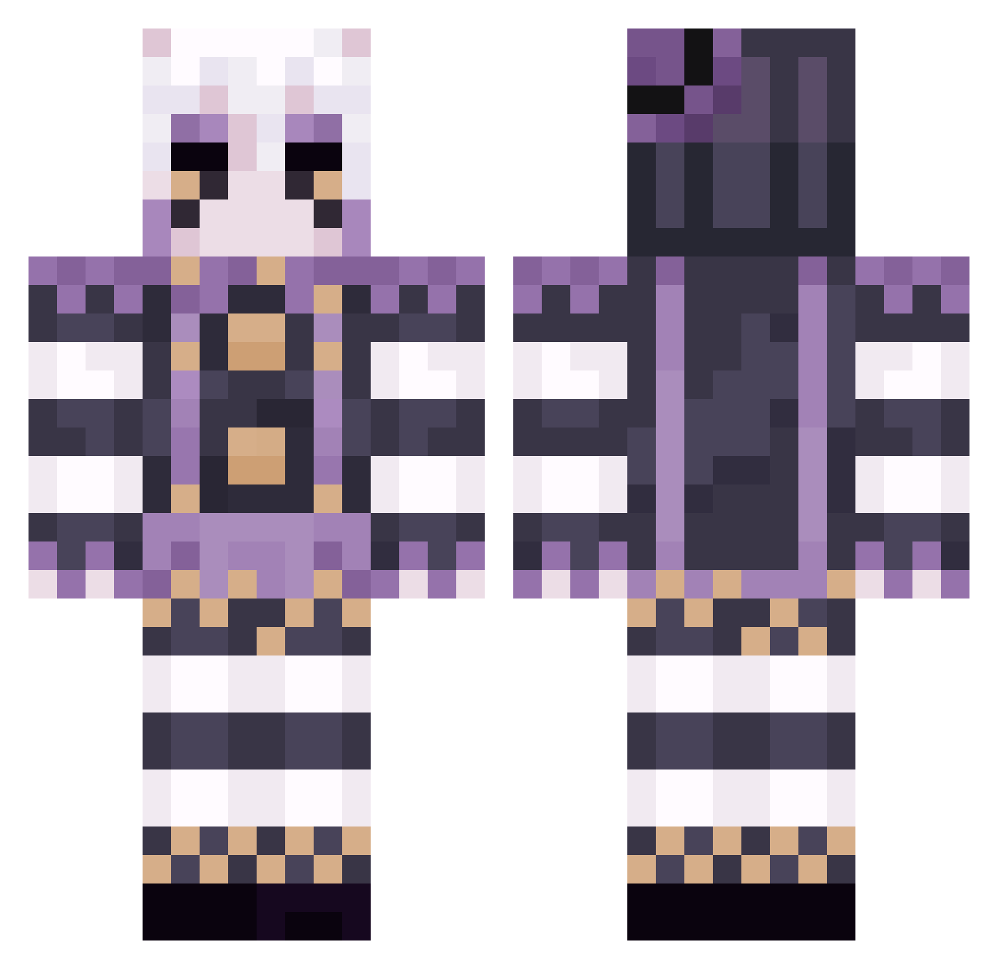 VampireClown Minecraft skin, front and back view