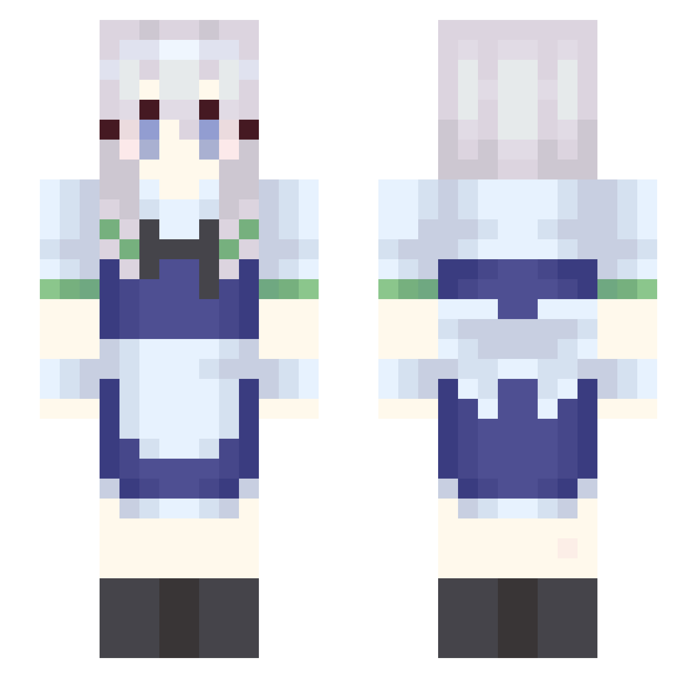 Im2chanzell Minecraft skin, front and back view