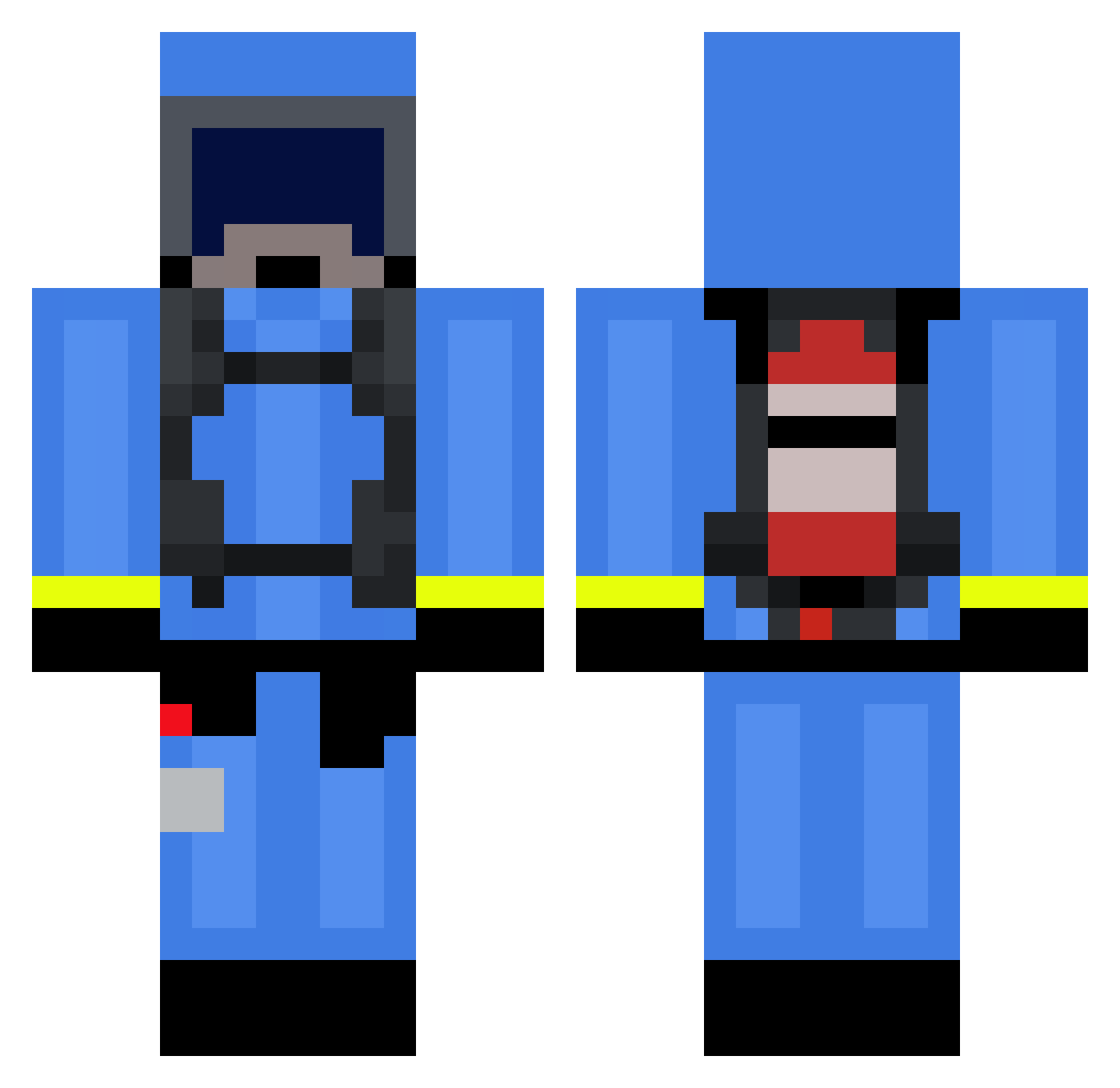 Remdv Minecraft skin, front and back view