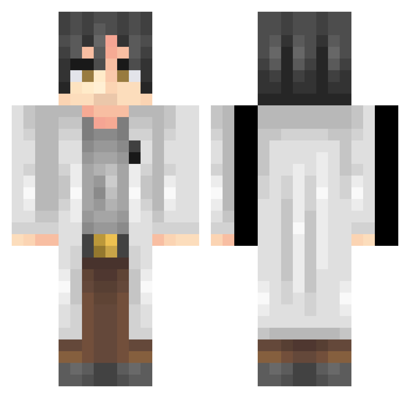Twotricks Minecraft skin, front and back view