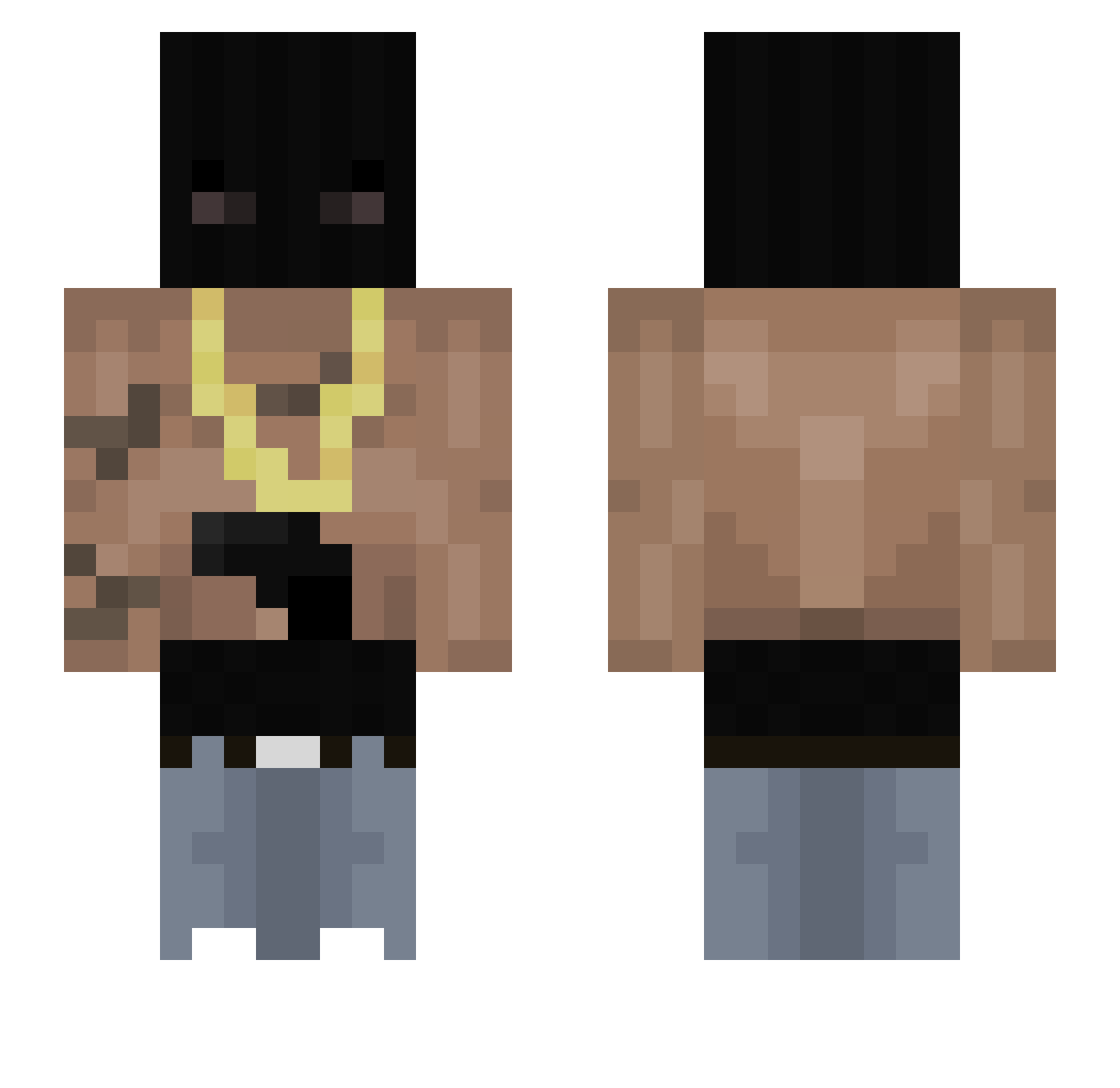 lickrr Minecraft skin, front and back view