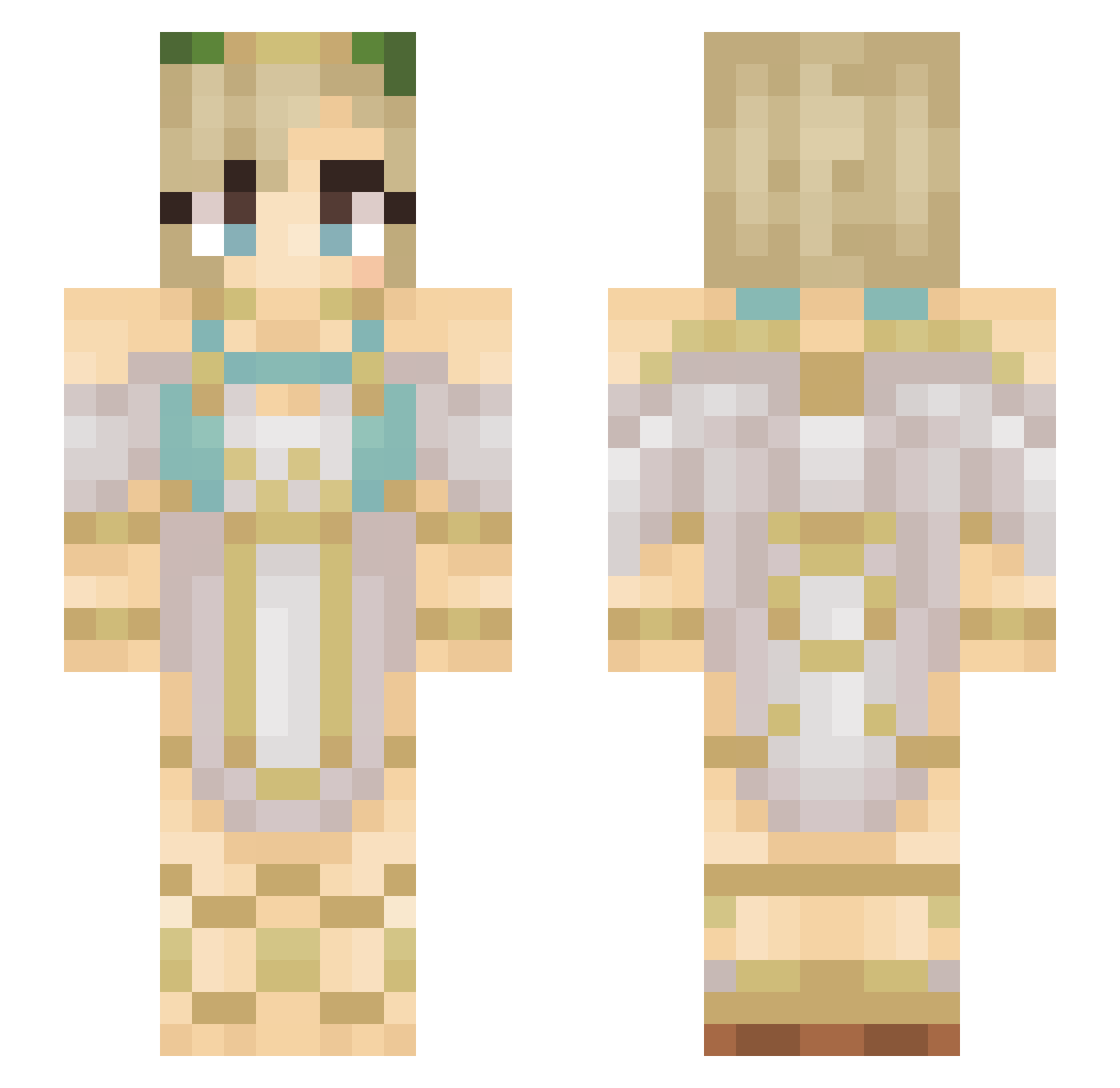 XavvyWavvy Minecraft skin, front and back view