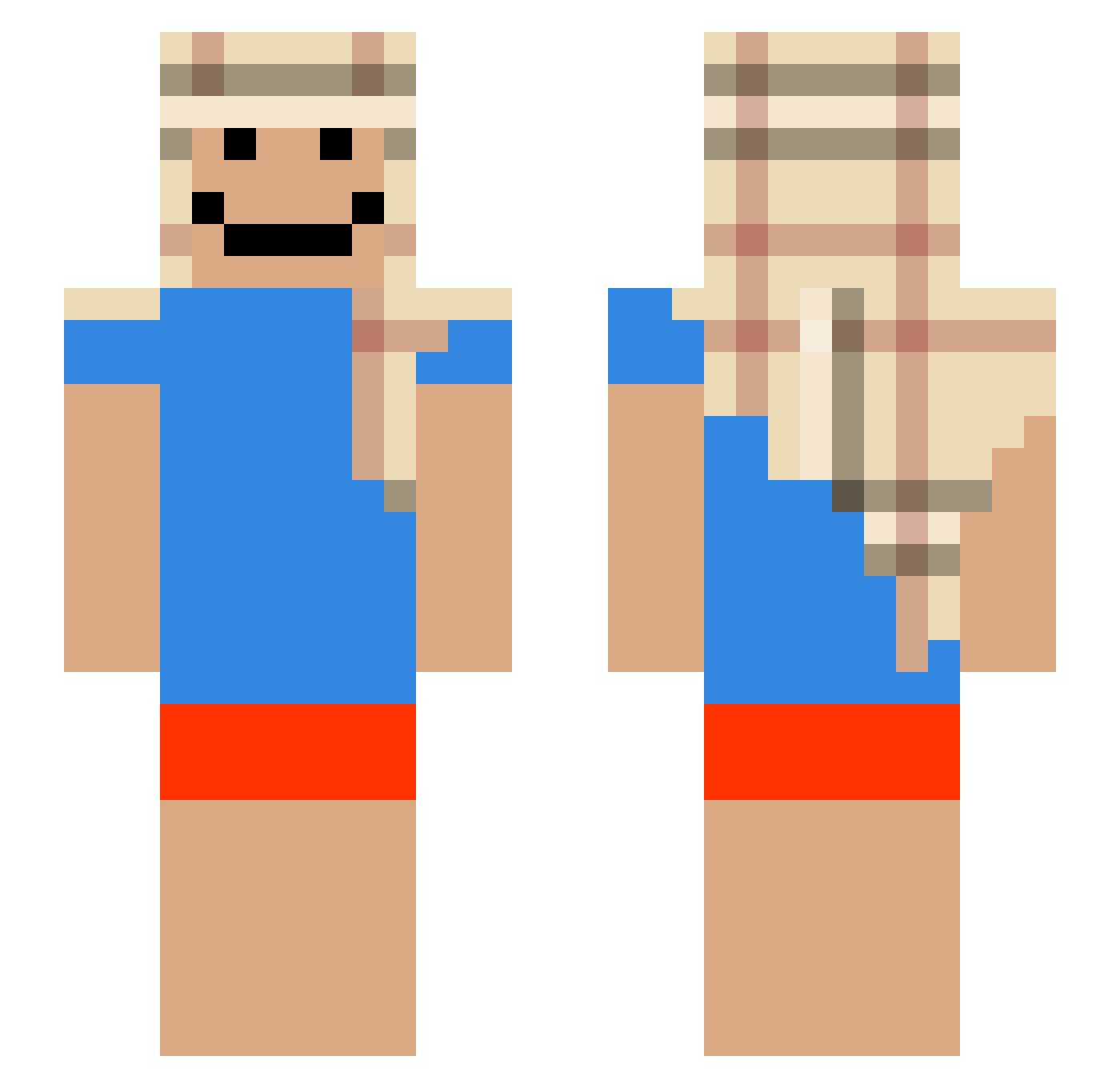 Bebesito4563 Minecraft skin, front and back view