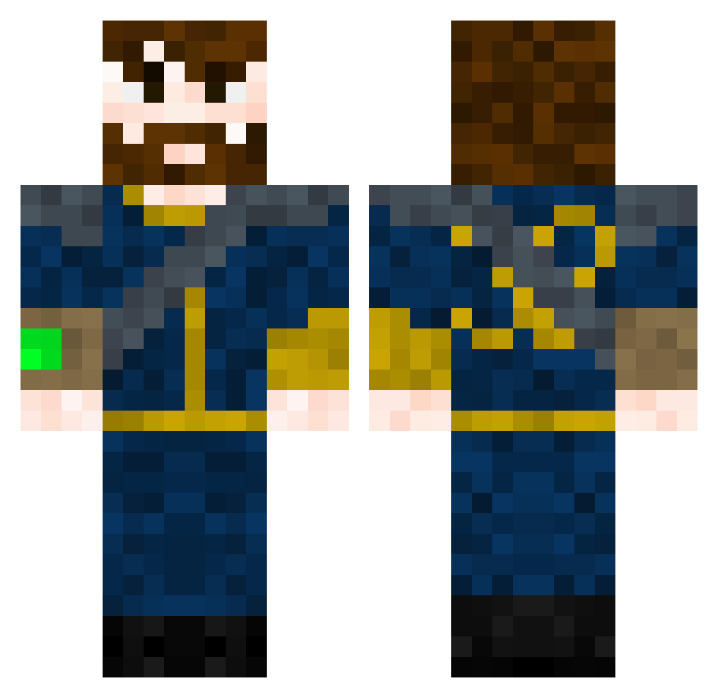 Koshikage Minecraft skin, front and back view