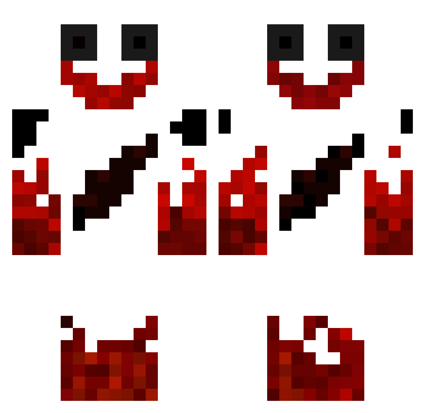 crimsonisms Minecraft skin, front and back view
