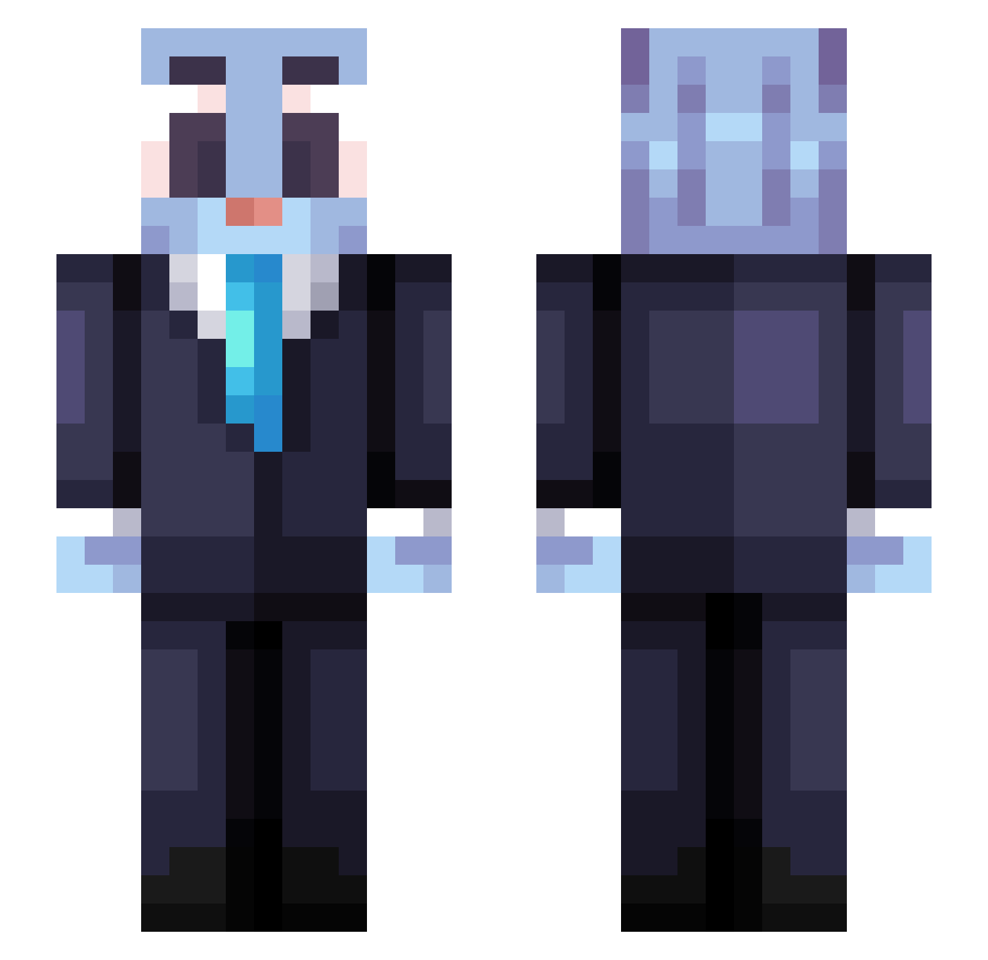 Nerres Minecraft skin, front and back view