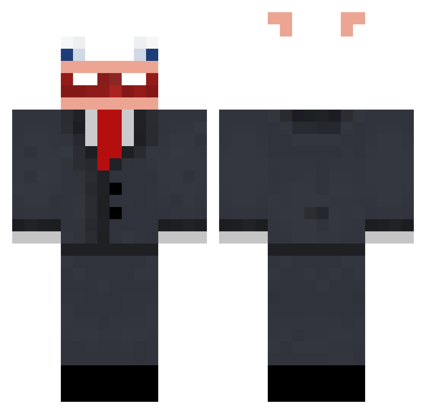 TwQeytark Minecraft skin, front and back view