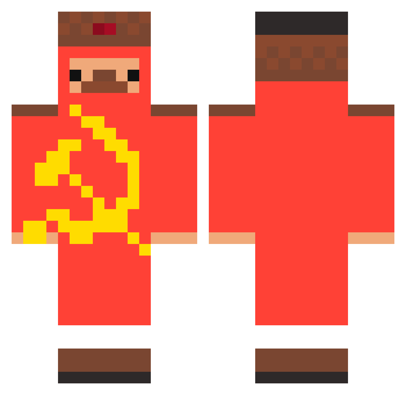 YoImWebz Minecraft skin, front and back view