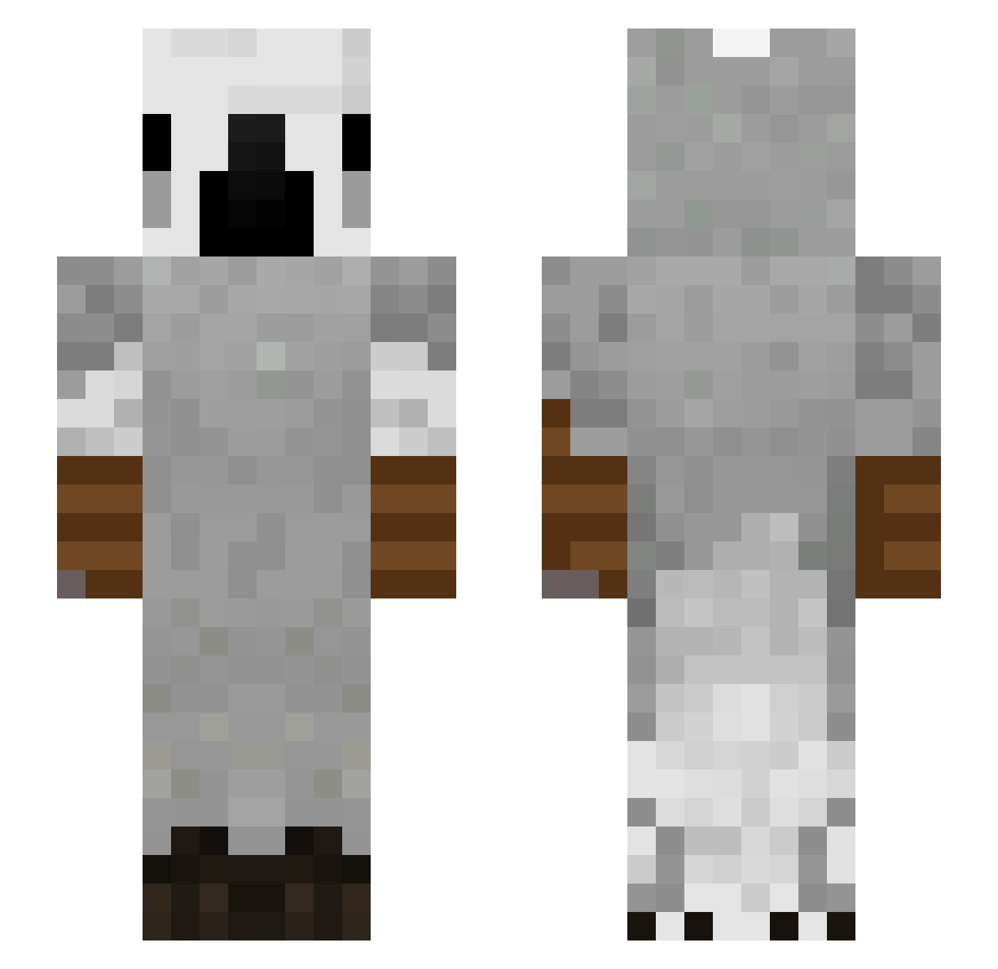 Booway Minecraft skin, front and back view
