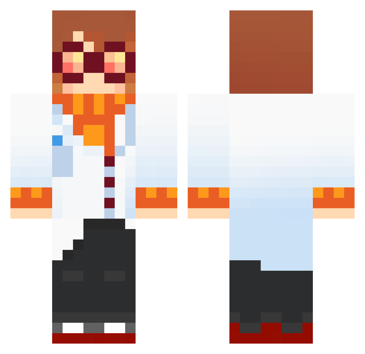 TheRealSquiddo Minecraft skin, front and back view