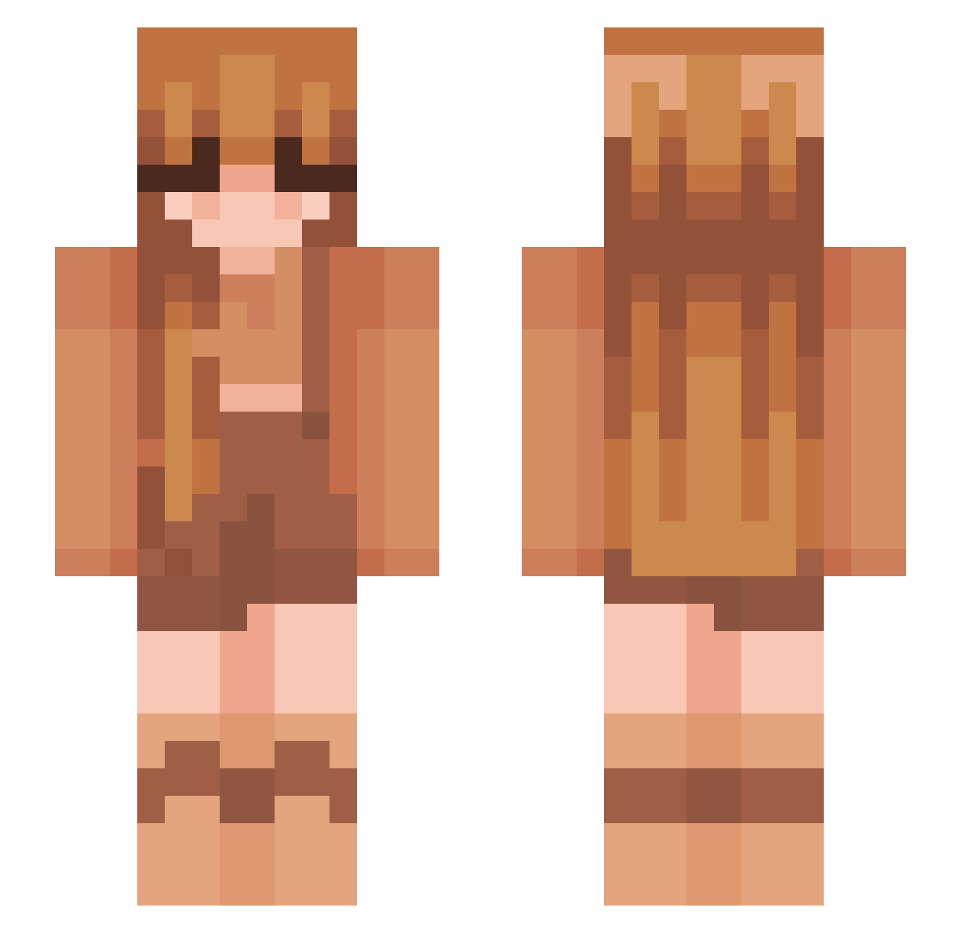 Katerra Minecraft skin, front and back view