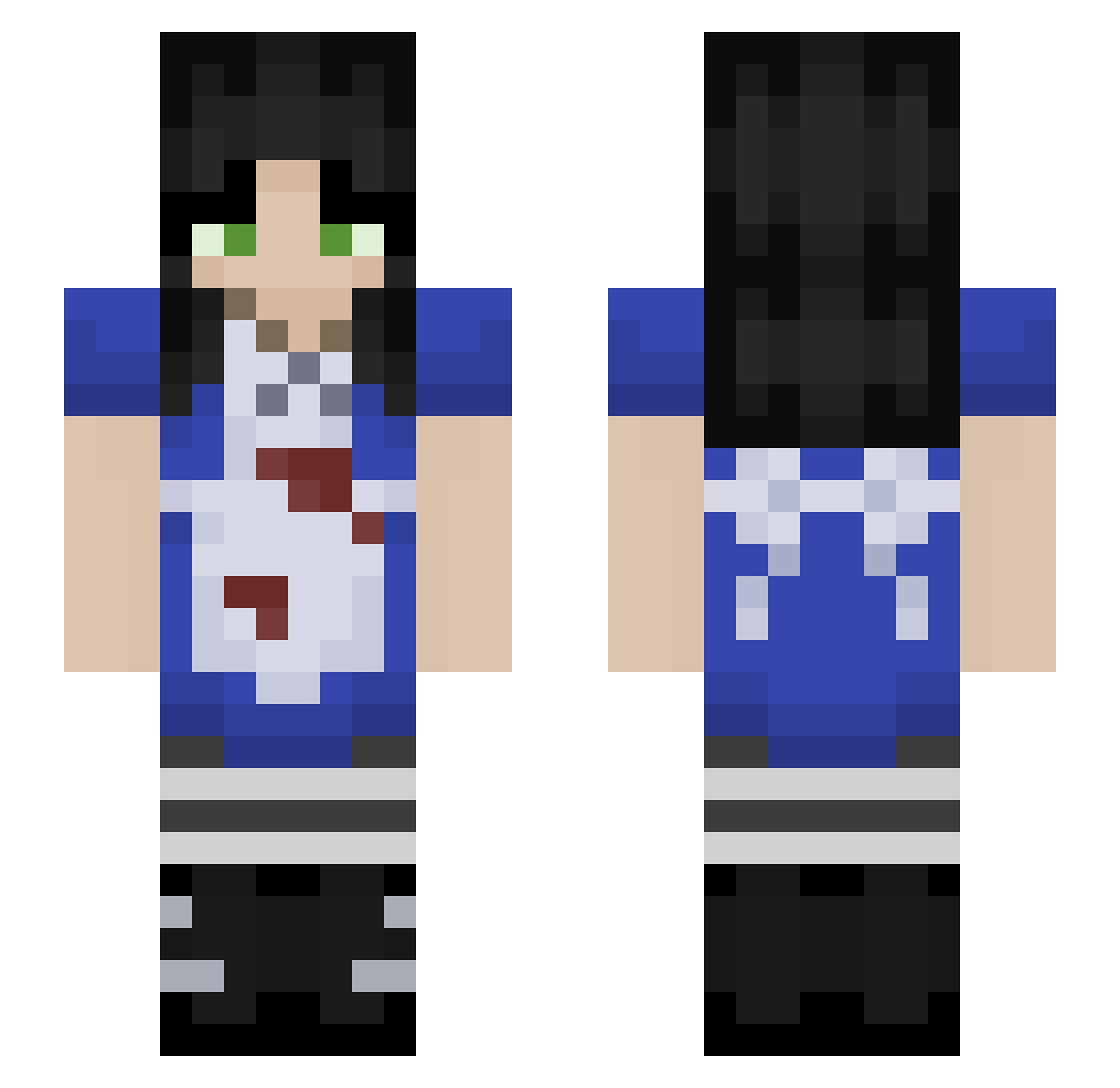 andistranger Minecraft skin, front and back view
