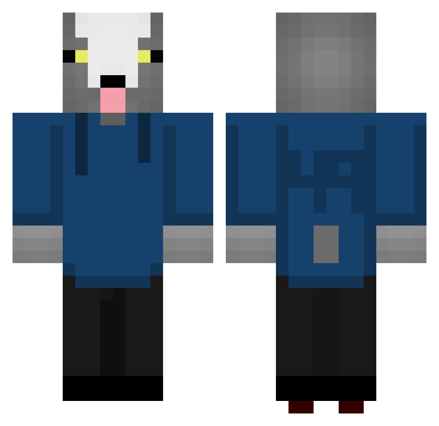 TimTheReal Minecraft skin, front and back view