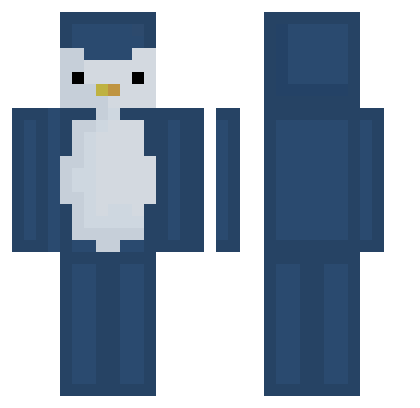 Vapha Minecraft skin, front and back view