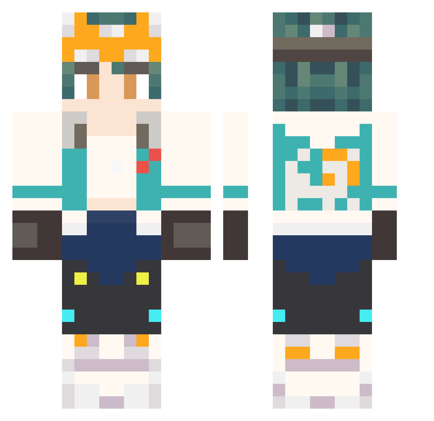 Ziggy422 Minecraft skin, front and back view