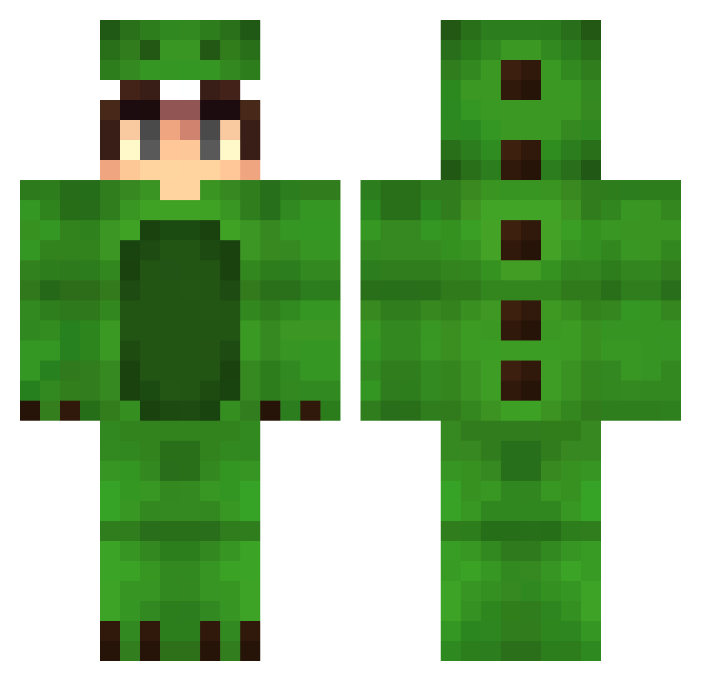 zoxop Minecraft skin, front and back view