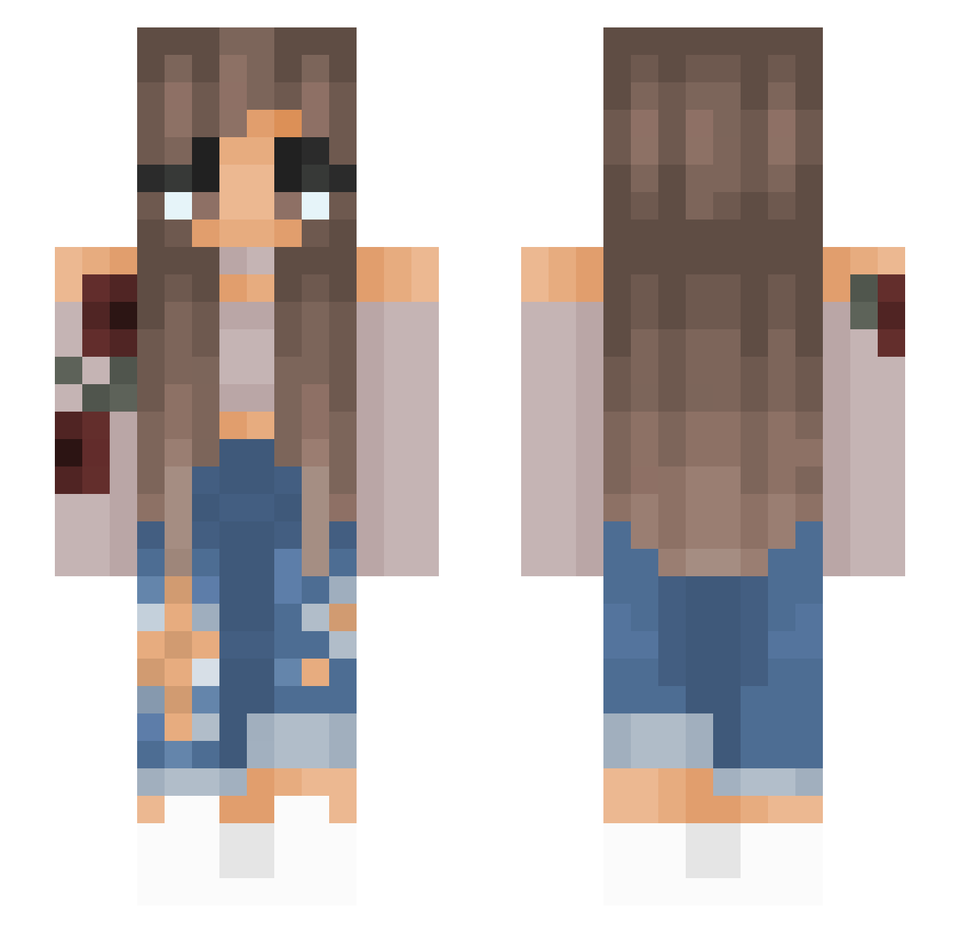 XsparkyXJ Minecraft skin, front and back view