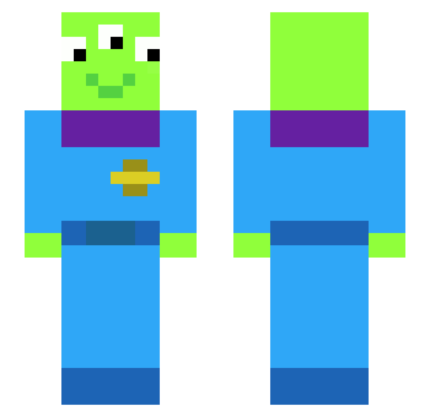 Grillkese Minecraft skin, front and back view