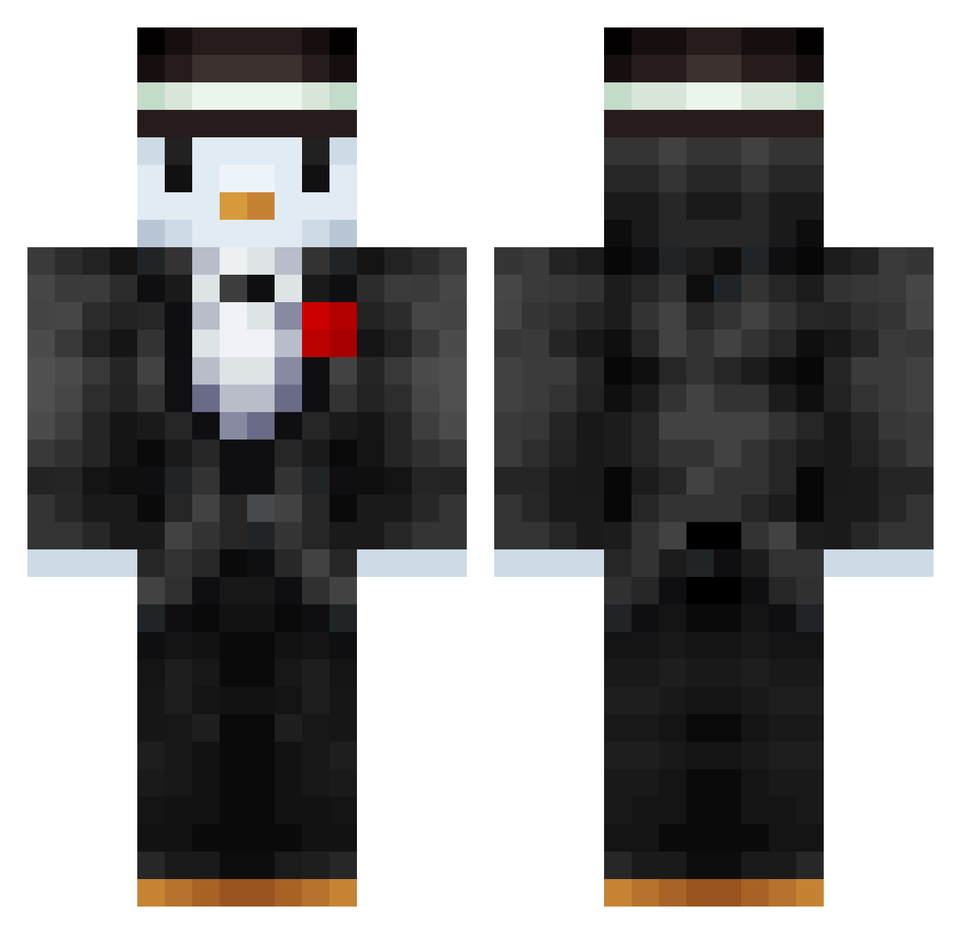 Techno_millionar Minecraft skin, front and back view