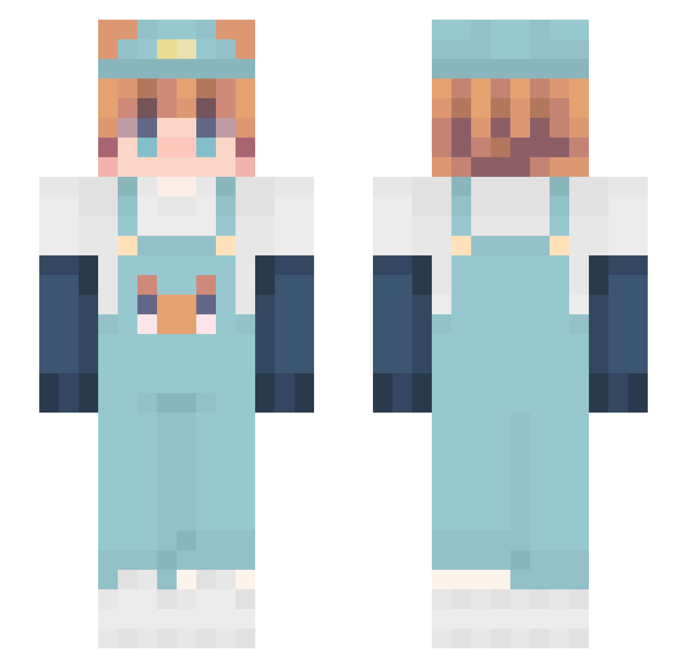 SoapPower Minecraft skin, front and back view