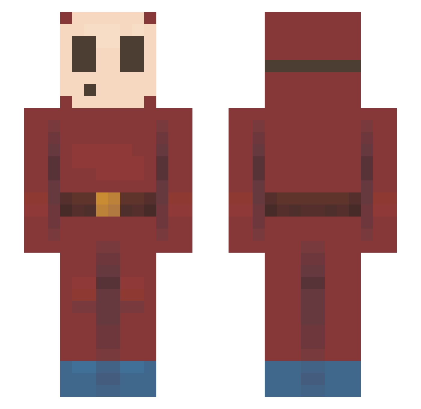 CADAVID12 Minecraft skin, front and back view