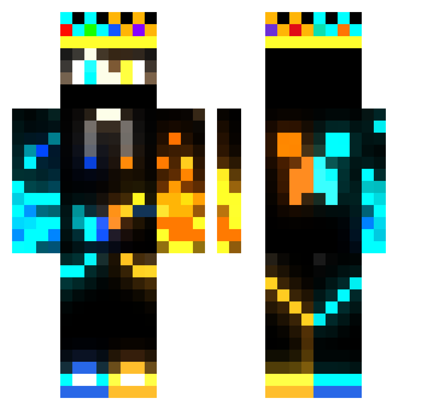 Sminter Minecraft skin, front and back view