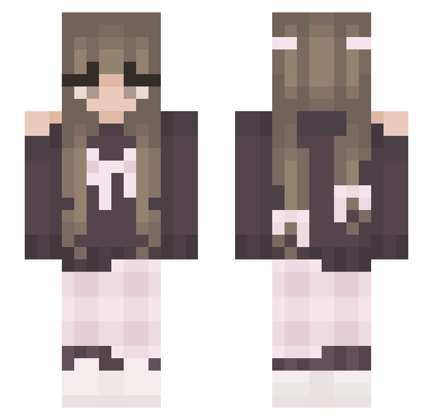 SPZ_XELI Minecraft skin, front and back view