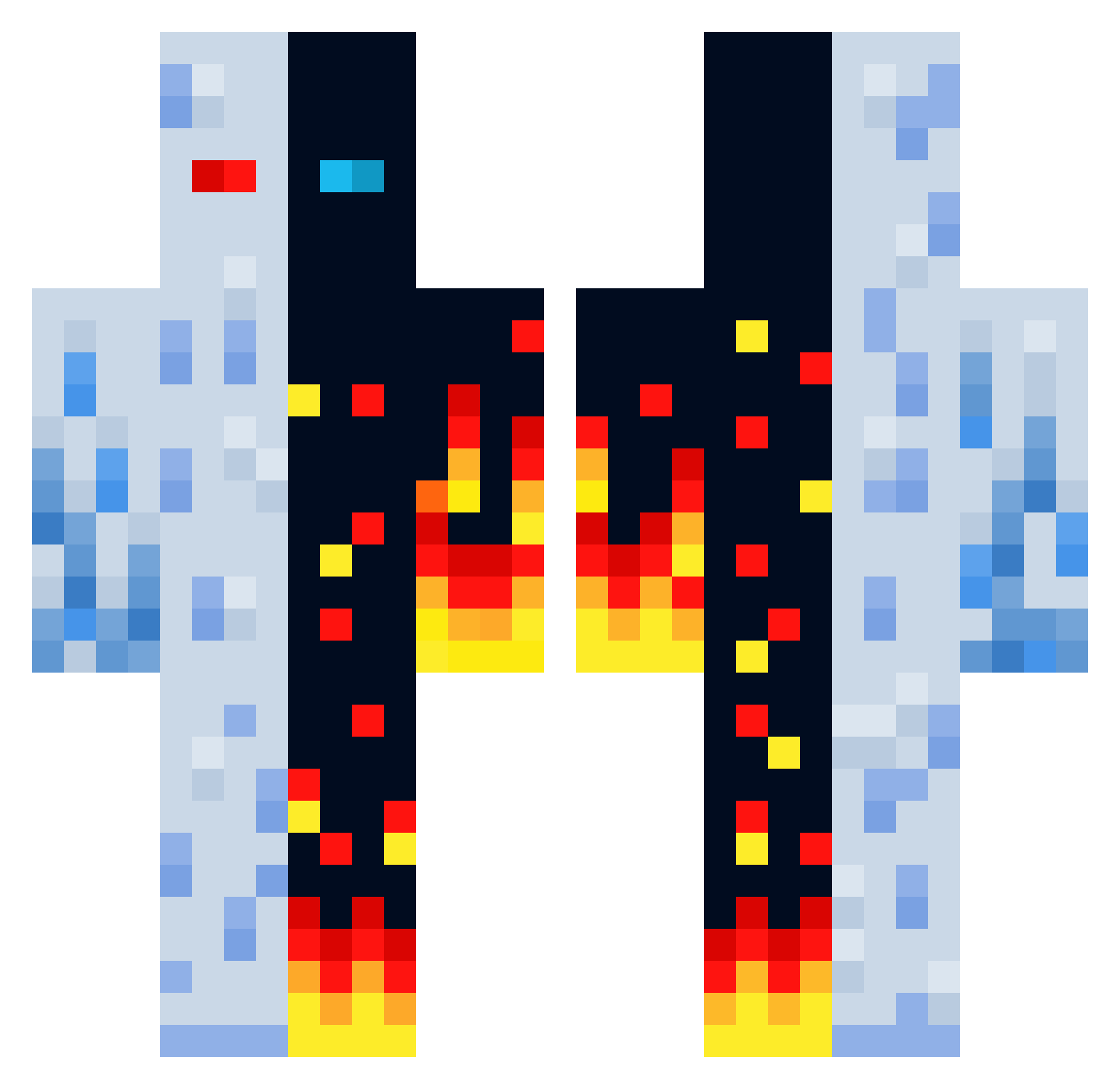 Fyrix452 Minecraft skin, front and back view
