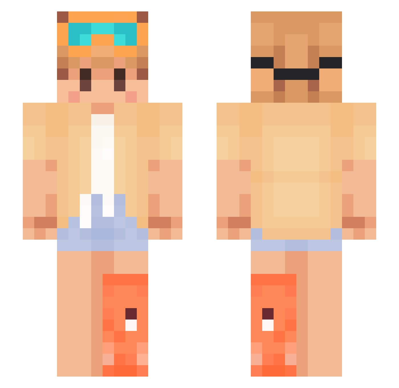 Doppi_O_Kong Minecraft skin, front and back view