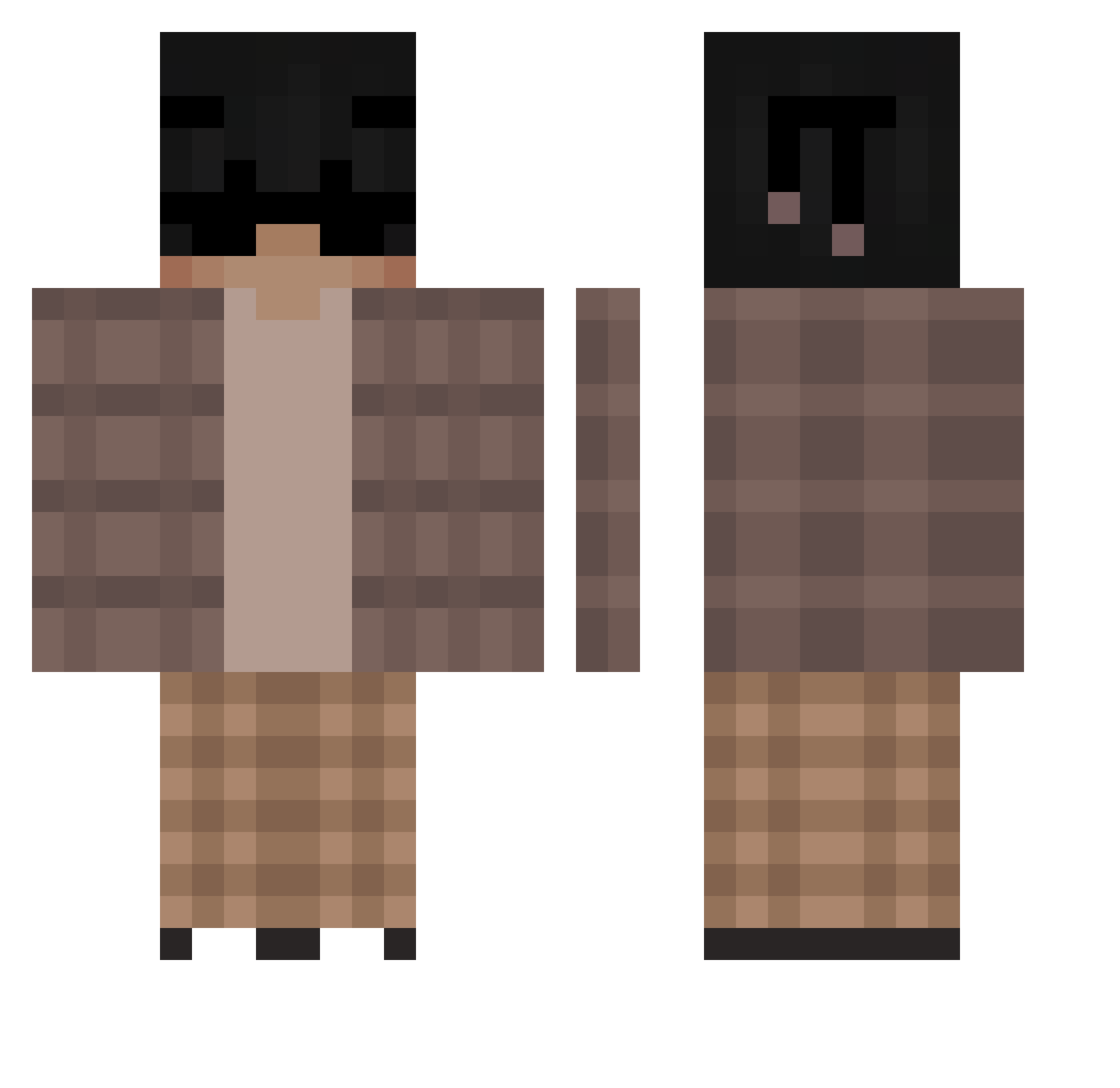 T3rmLn4tor Minecraft skin, front and back view
