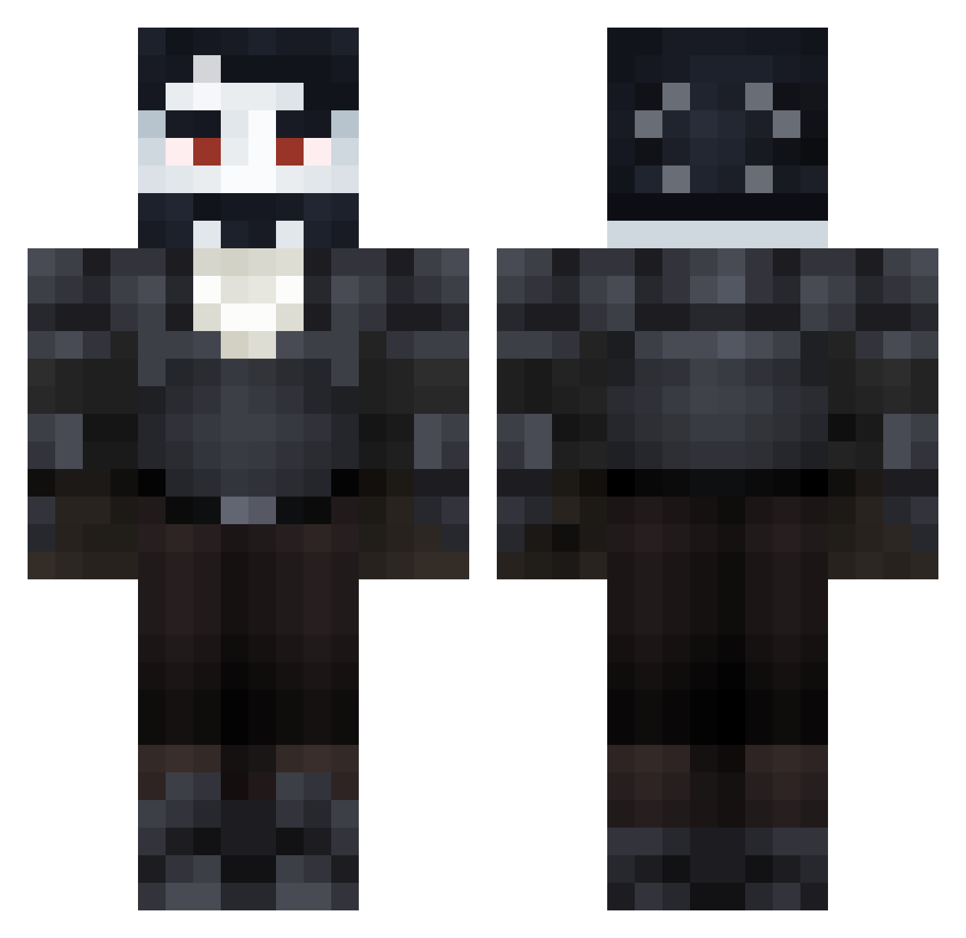 xadrow Minecraft skin, front and back view