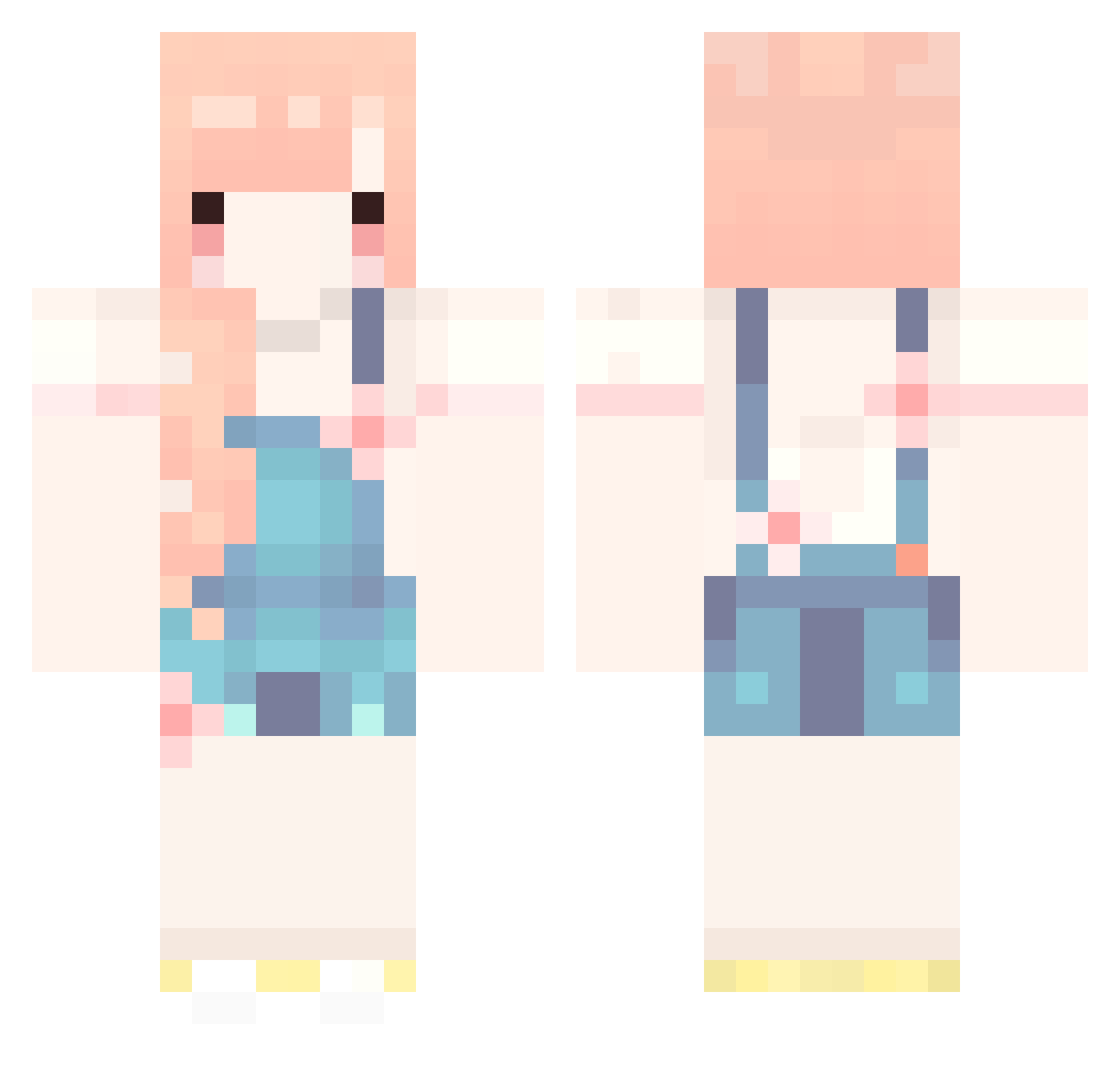 YoriyoriOuO Minecraft skin, front and back view
